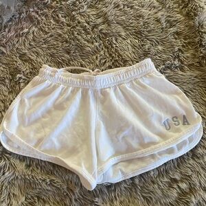 BRANDY MELVILLE white USA sweat shorts
